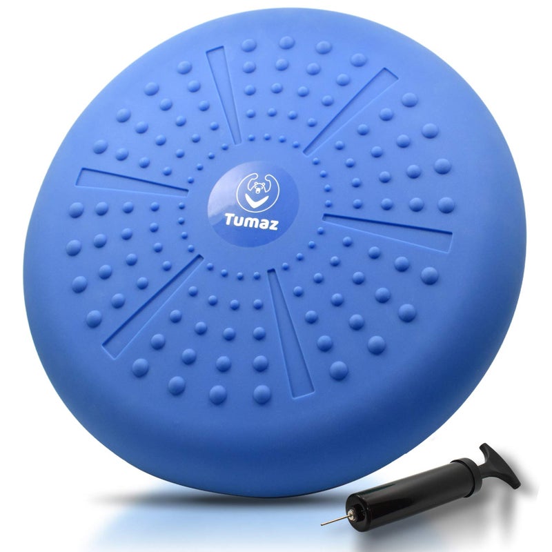 Tumaz Wobble Cushion - Wiggle Seat to Improve Sitting Posture & Stay Focused for Sensory Kids, Balance Disc to Relief Back Pain & Core Strength & Flexible Seating [Extra Thick, Pump Included] - Image 1